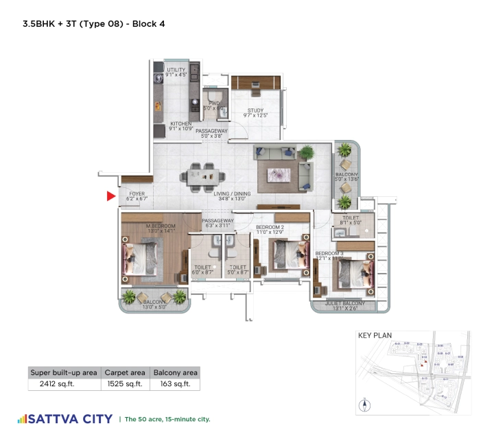 3.5 BHK floor plan 3.5 BHK floor plan