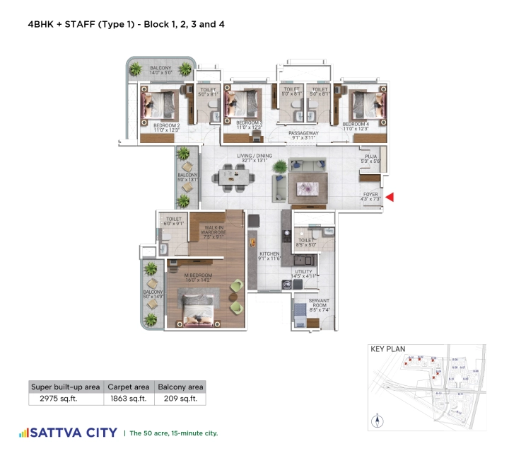 4 BHK floor plan 4 BHK floor plan